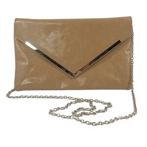 INC International Concepts Envelope Purse Clutch Faux Leather Taupe